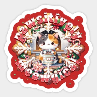 Meowy Catmus Wreath Pawsitively Meowgical 5C1 Sticker